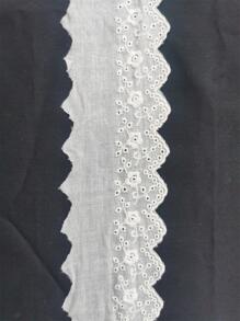 1入組花卉刺繡DIY織帶花邊 - 白色 - 查看 2