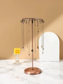 bianya 1pc Rotatable Jewelry Storage Rack, Modern Iron Jewelry Display Rack For Home - Bronze - View 6