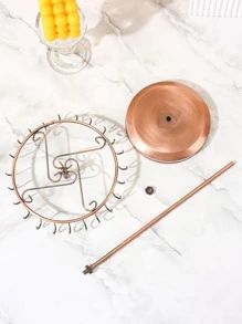 bianya 1pc Rotatable Jewelry Storage Rack, Modern Iron Jewelry Display Rack For Home - Bronze - View 4