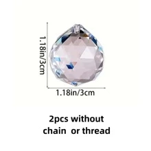 2 件装水晶捕光器、风铃、球形装饰吊坠适用于婚礼派对家居装饰车挂饰品捕光器、摄影道具、户外装饰、DIY - 無色 - 查看 5