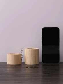 2入組木頭燭臺 - 米色 - 查看 4
