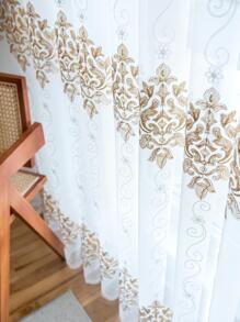 刺繡細節1片薄透現代滌綸燈過濾薄透窗簾適用於家用的 - 彩色 - 查看 5