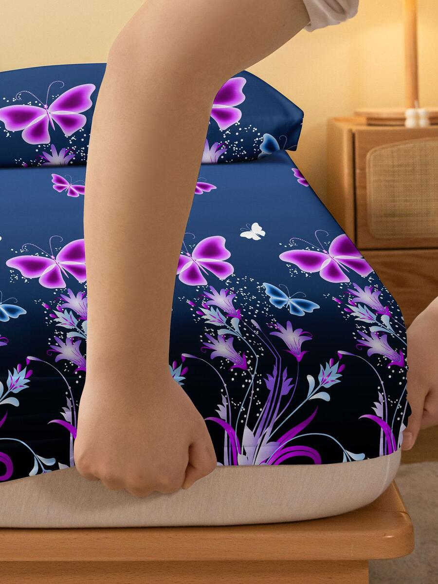 1 Họa Tiết Bướm Trang Bị Tấm Vải Hiện Đại Trang Bị Tấm Đáy Cho Phòng Ngủ, Tất Cả Các Mùa - Nhiều màu - Xem 1