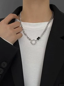 Nhẫn nam, dây chuyền trang trí, quà tặng thời trang phong cách Punk, sản phẩm phổ biến cho vẻ ngoài sành điệu, cá tính. - Bạc - Xem 2