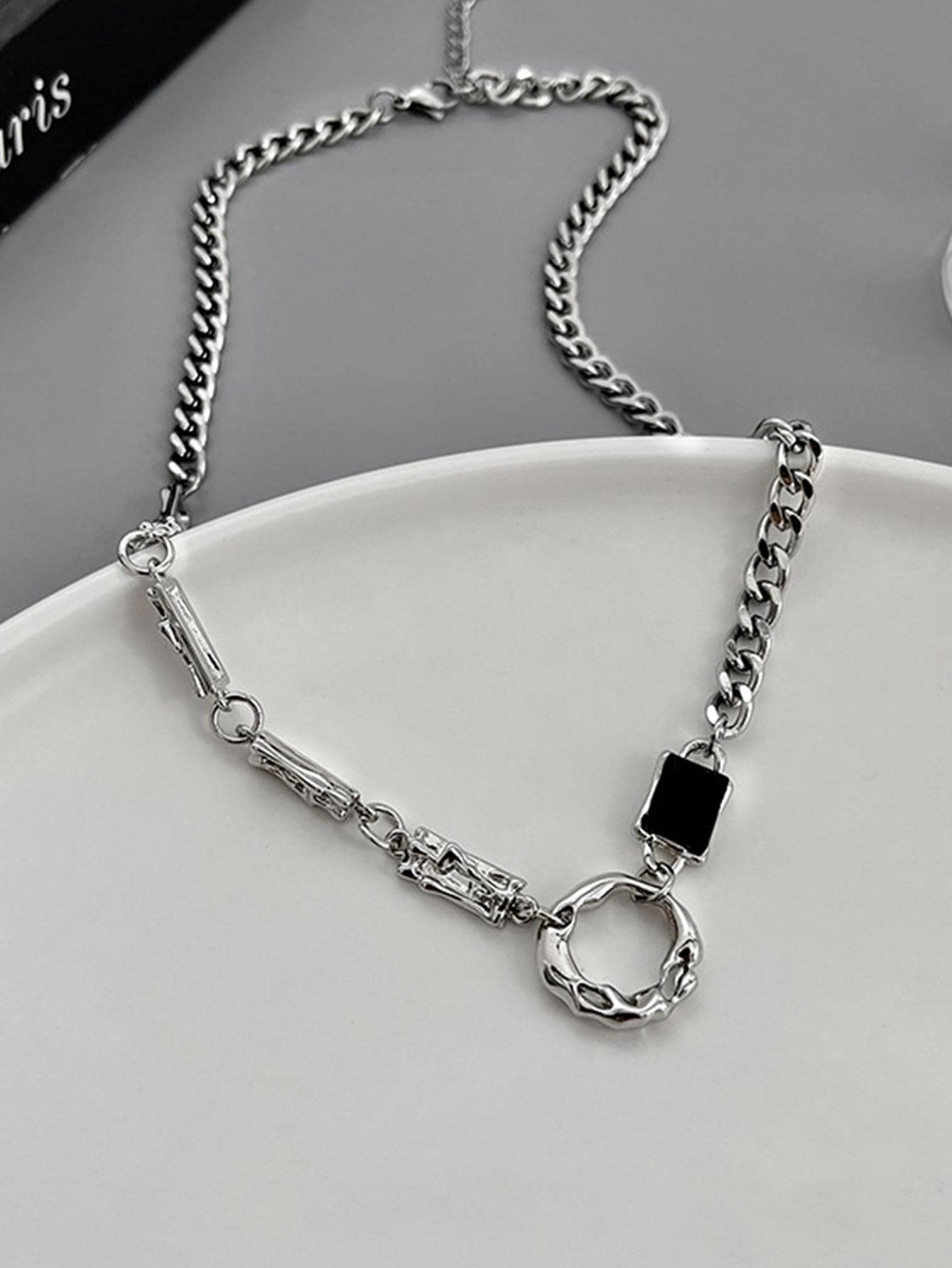 Nhẫn nam, dây chuyền trang trí, quà tặng thời trang phong cách Punk, sản phẩm phổ biến cho vẻ ngoài sành điệu, cá tính. - Bạc - Xem 1