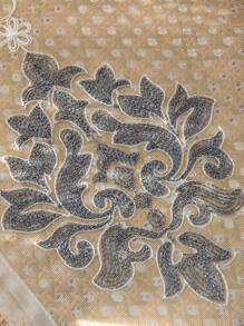 Embroidered Detail Single Panel Sheer Curtain, Modern Polyester Light Filtering Sheer Curtain For Household