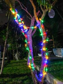 1 件 50/100/200led 5/10/20m 太阳能灯管户外花园走廊景观灯秋季装饰圣诞装饰家居装饰户外装饰
