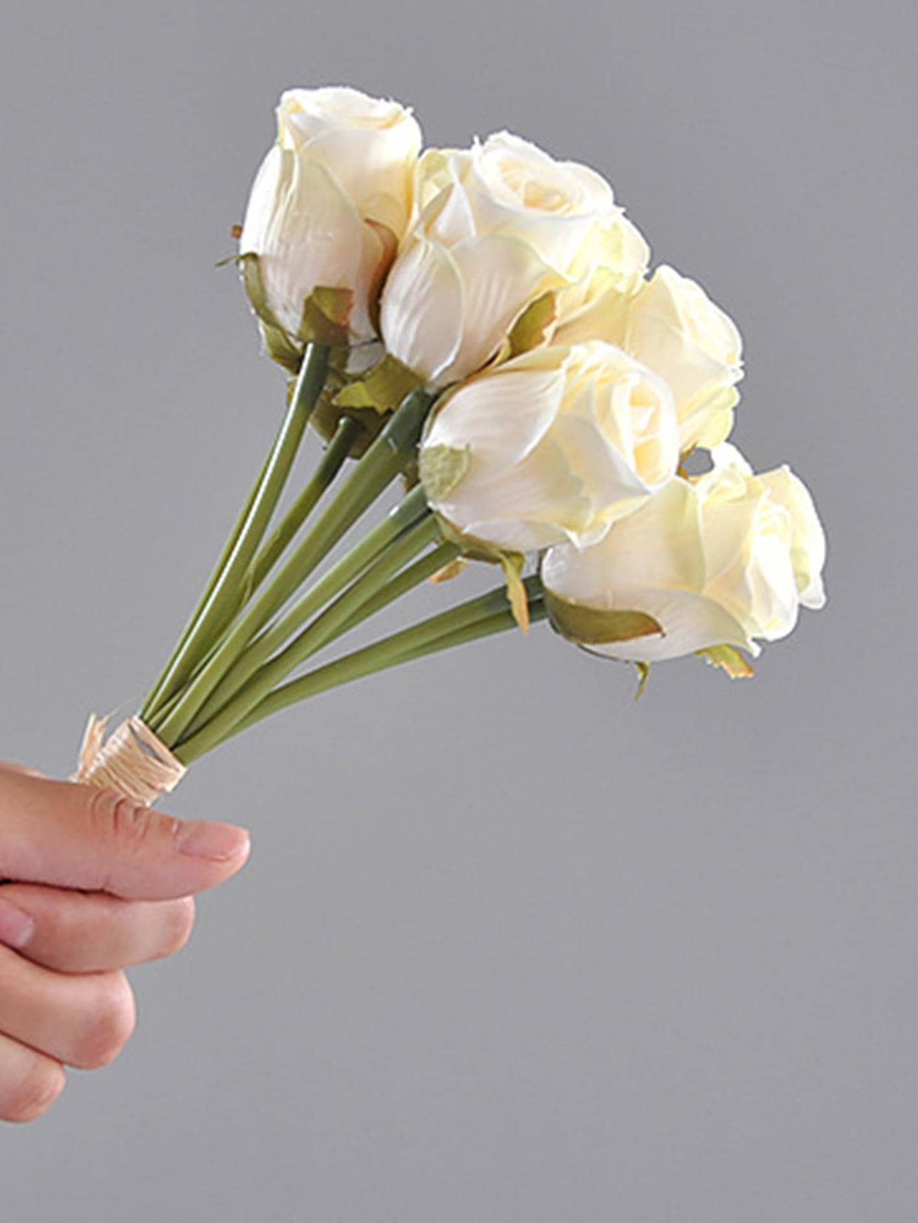 12入組人造現代仿真花適用於婚禮裝飾 - 米色 - 查看 1