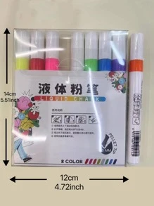8支混色液體粉筆記號筆，塑料彩色便攜式熒光筆，適合在校學生