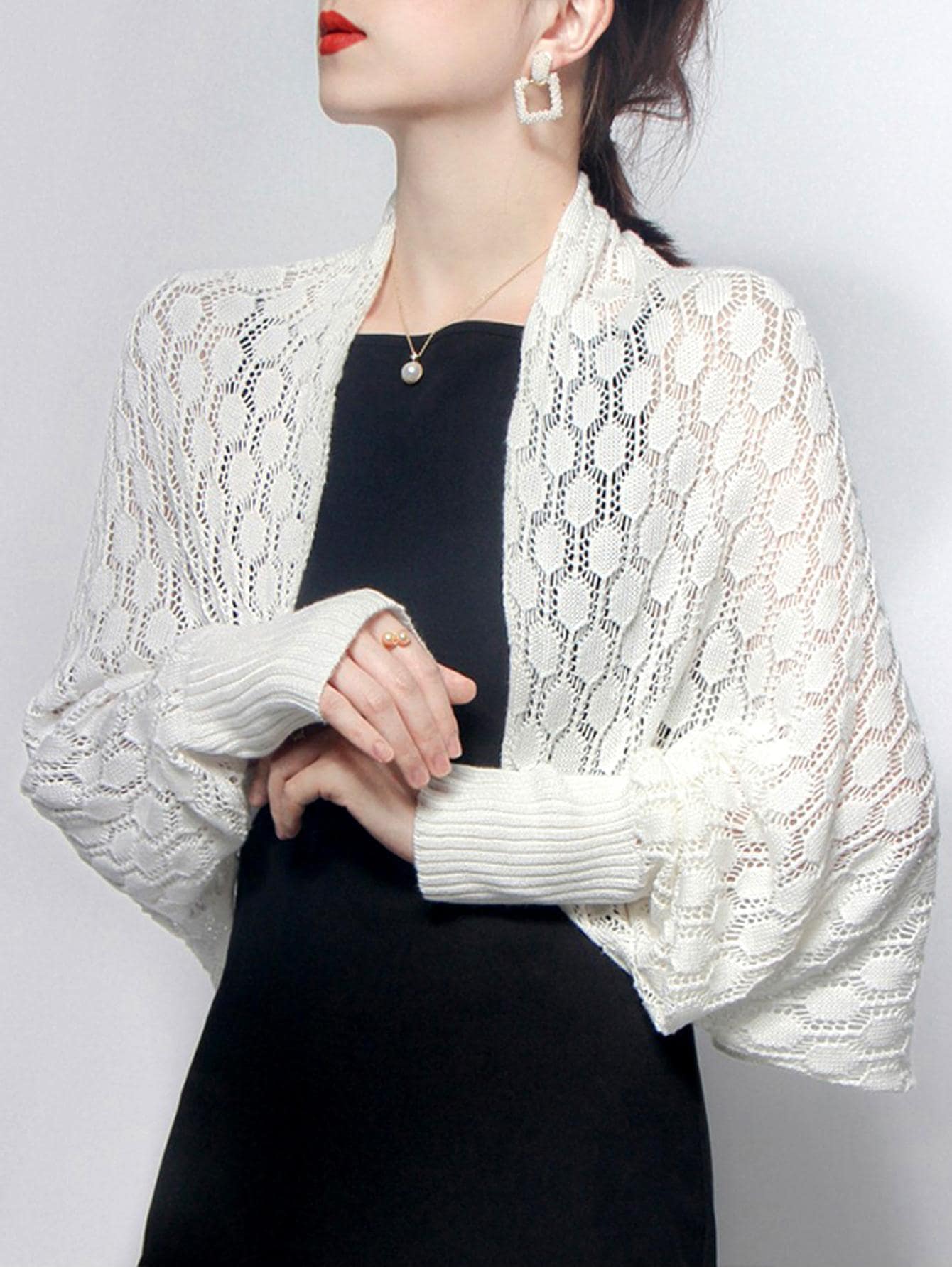 女性披肩 - 白色 - 查看 1