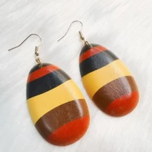 2入組木頭水滴形狀DIY吊墜 - 彩色 - 查看 6