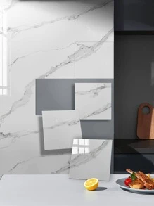 8 件 0.72 平方米白色裂纹图案光面 PVC 大理石瓷砖贴纸防水、防潮、厨房防油自粘适用于厨房浴室翻新、贴纸、墙贴花、乙烯基贴花用于家庭装饰、春季装饰物品让您的家焕然一新、拉玛装饰贴纸礼物生日毕业 - 白色 - 查看 2