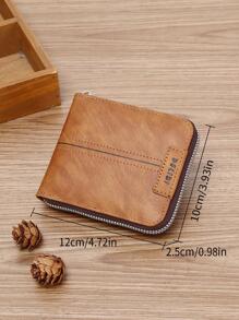 DE LI BI Hombres Monedero pequeño con estampado de letra - Marrón - Ver 7