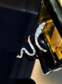 ELSEDES 1 chiếc nhẫn hở có thể điều chỉnh được bằng bạc Sterling S925 thiết kế hình con rắn đính đá Rhinestone, phong cách hợp thời trang dành cho phụ nữ, thích hợp để đeo hàng ngày và dự tiệc - Bạc - Xem 4