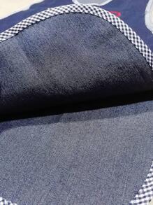 Denim Educator Robe With Bags - Apron Gabán For Preschool Teacher Kindergarten Kindergarten