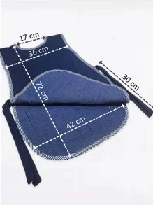 Denim Educator Robe With Bags - Apron Gabán For Preschool Teacher Kindergarten Kindergarten