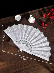 Breezier 1 cái Quạt cầm tay họa tiết hoa, Quạt gấp PP hiện đại cho gia đình - Bạc - Xem 4