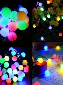 1pc 20/30/50/100Led 4/5/7/10M 8-Mode Solar Spherical Bulb String Lamp, Suitable For Outdoor Courtyard Decoration And Holiday Decoration Garden Decor Fall Decor House Decor Outdoor Decor - Multicolor - View 5