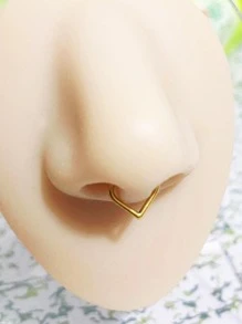 愛心設計鼻環 - 銀色 - 查看 3