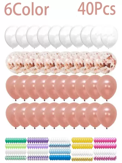 40Pcs/Set 12inch Mix Blue Rose Gold Confetti Latex Balloon For Birthday Anniversary Wedding Balloons Party Decorations