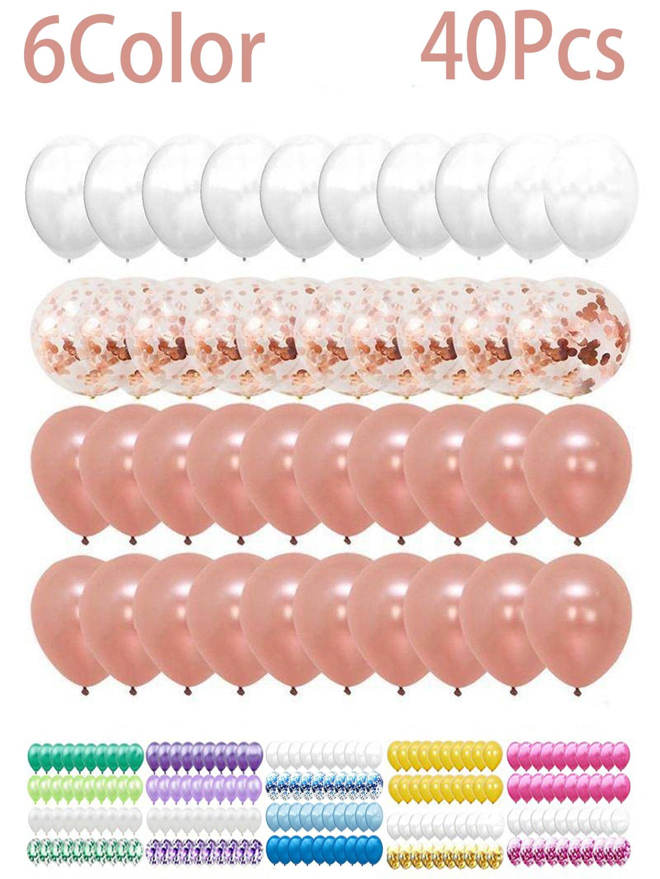 40Pcs/Set 12inch Mix Blue Rose Gold Confetti Latex Balloon For Birthday Anniversary Wedding Balloons Party Decorations