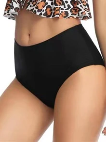 Summer Beach Black High Waist Triangle Bikini Bottom