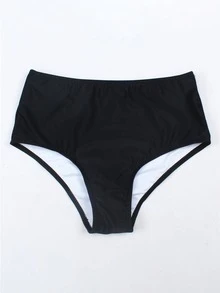 Summer Beach Black High Waist Triangle Bikini Bottom
