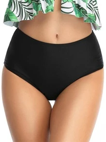 Summer Beach Black High Waist Triangle Bikini Bottom