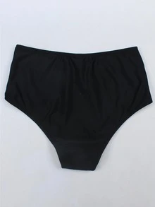 Summer Beach Black High Waist Triangle Bikini Bottom