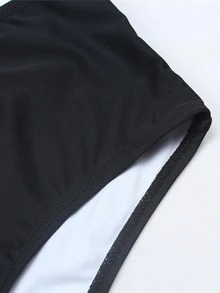 Summer Beach Black High Waist Triangle Bikini Bottom