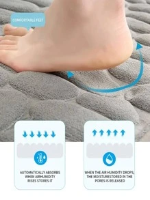 1入組石紋沐浴現代滌綸吸水防滑浴室毯適用於浴室 - 黑色 - 查看 2