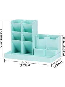 Desk Organizer Pens Markers Pencils Office Home - 藍色 - 查看 3