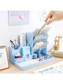 Desk Organizer Pens Markers Pencils Office Home - 藍色 - 查看 1
