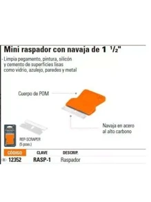 Mini raspador plástico con navaja de 1-1/2", Truper rasp-1 - Naranja - Ver 2