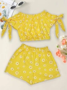 CONJUNTO SHORT PARA NIÑA - Amarillo - Ver 2