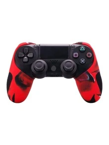 Funda de Silicón Compatible para Ps4 (Profesional Rojo Camuflaje) - Rojo - Ver 2