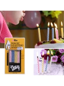 Velas para pastel velitas magicas que vuelven a encender paquete con 10 velas fiestas ceremonias cumpleaños celebraciones eventos decoracion de pasteles sorpresa mujer niña niño tops bolsas temática bienvenida al hogar día del regreso al cole inaguración de casa graduación aniversario bodas bebé revelacion de sexo nupcial jubilación - Multicolor - Ver 2