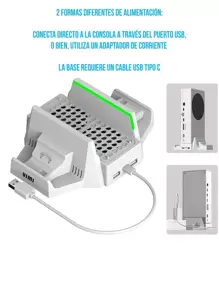 Base Ventilador Para Xbox Series S Con 2 Pilas Recargables - Blanco - Ver 7