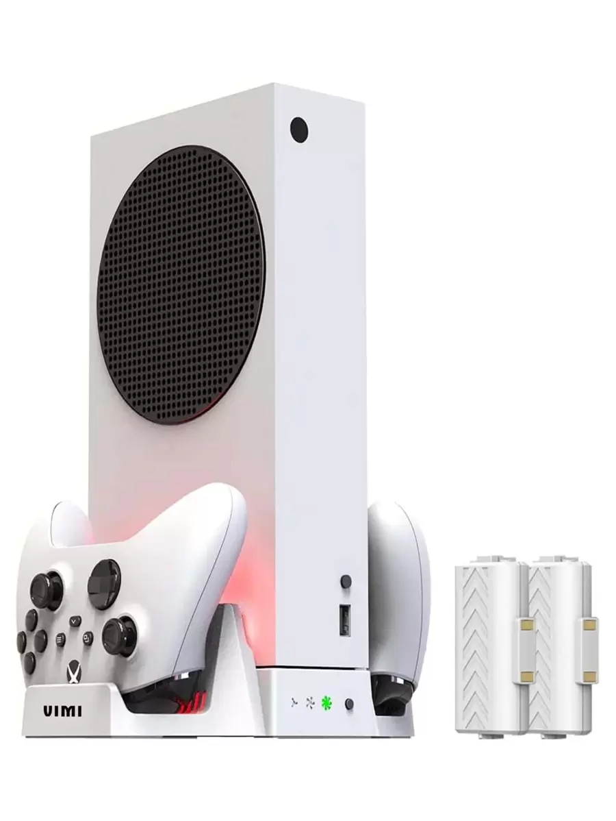 Base Ventilador Para Xbox Series S Con 2 Pilas Recargables - Blanco - Ver 1