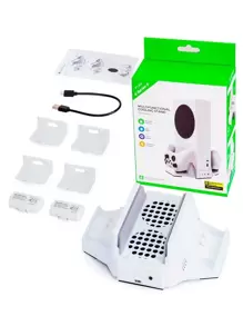 Base Ventilador Para Xbox Series S Con 2 Pilas Recargables - Blanco - Ver 10