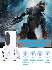 Base Ventilador Para Xbox Series S Con 2 Pilas Recargables - Blanco - Ver 5