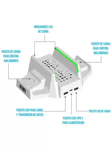 Base Ventilador Para Xbox Series S Con 2 Pilas Recargables - Blanco - Ver 6