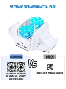 Base Ventilador Para Xbox Series S Con 2 Pilas Recargables - Blanco - Ver 3