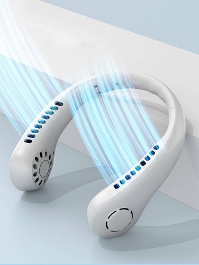 منفاخ رقبة لا شفرات قطعة واحدة ، منفاخ محمول صغير بدون استخدام اليدين مع تدفق هواء قوي ، عمر بطارية 3 ساعات