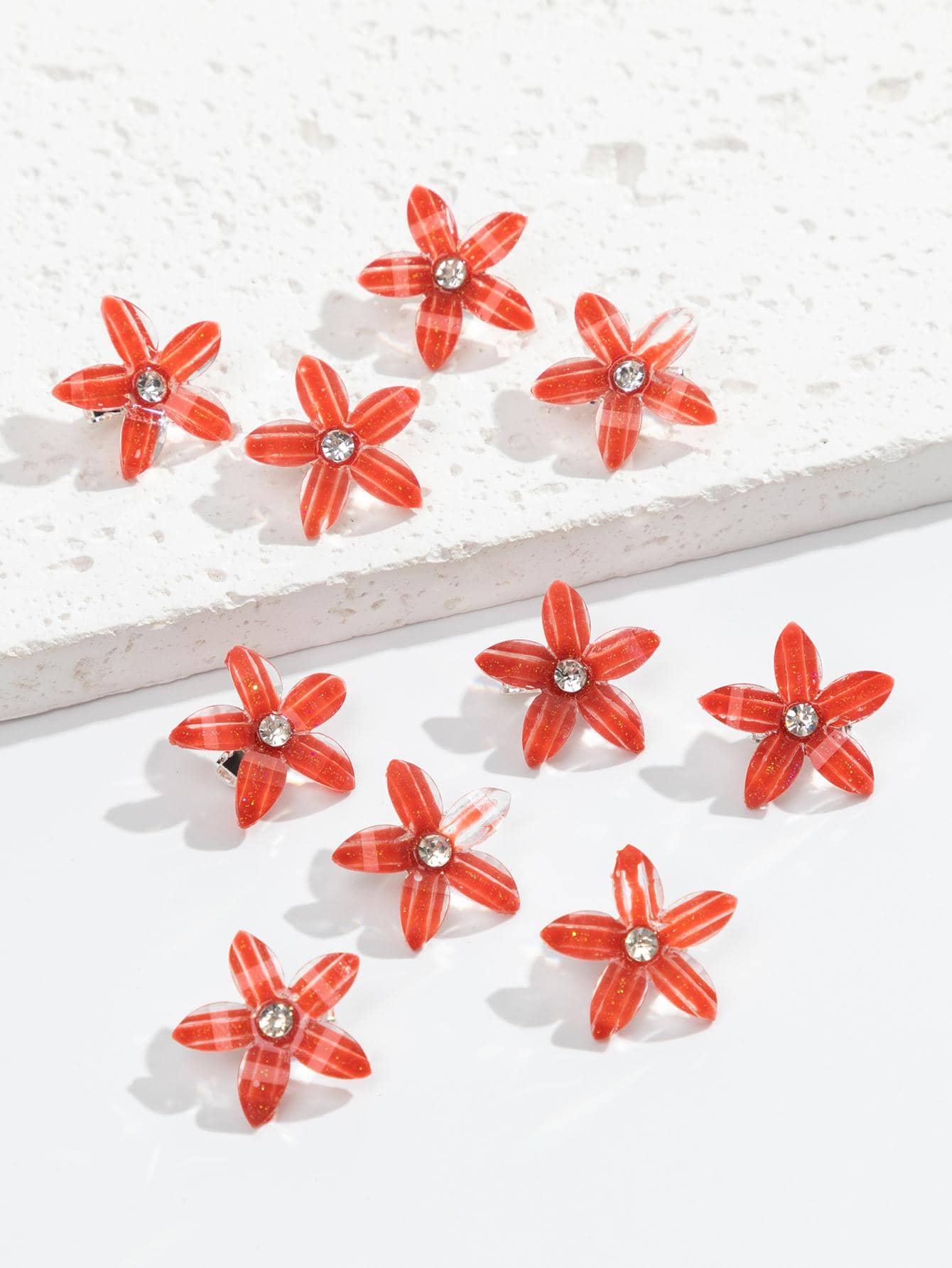 10pcs Flower Decor Hair Clip - Multicolor - View 1