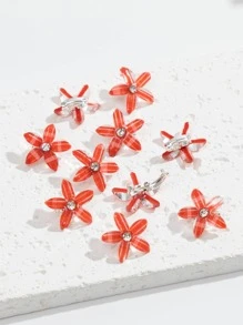 10pcs Flower Decor Hair Clip - Multicolor - View 2