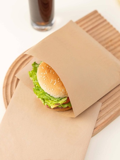100pcs Greaseproof Paper For Sandwich, Burger And Triangle Packing, With Coated Kraft Paper Air Fryer Kitchen Air Fryer Liners Air Fryer Paper Airfryer Air Frier
