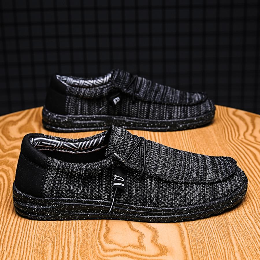 Giày đế xuồng nam có dây buộc, Giày lười móc ngoài trời thông thường - màu đen - Xem 1