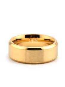 Men Minimalist Textured Ring, For Jewelry Gift And Party - Gold - View 3