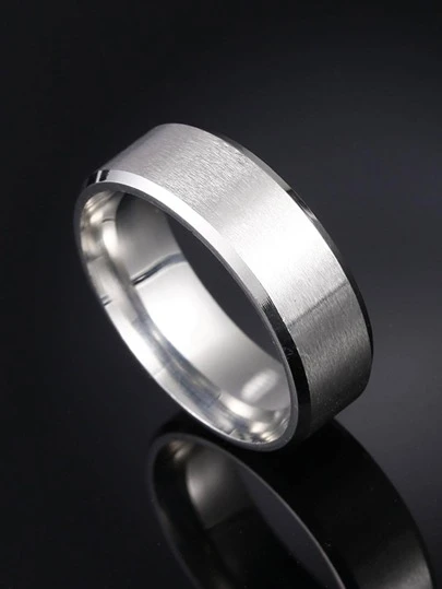 時尚流行男士簡約紋理不銹鋼戒指適合珠寶禮物和時尚外觀